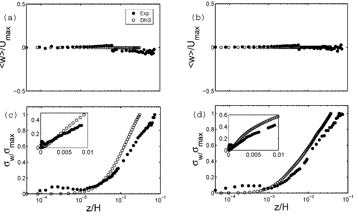 Wall-normal velocity and standard deviation