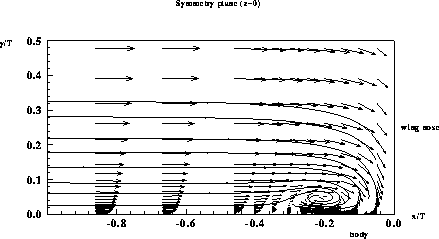 Flow pattern upstream of the wind leading edge